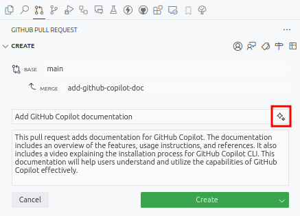 Example Github Copilot Pull Request